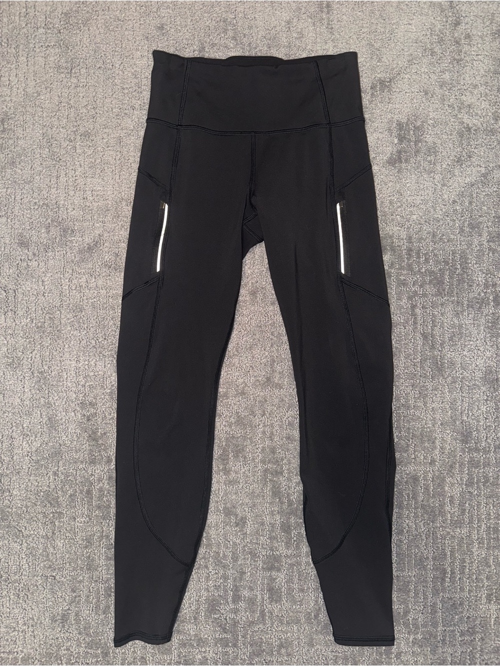 Athleta Rainier Tight Black Reflective Zip Pocket Leggings XS